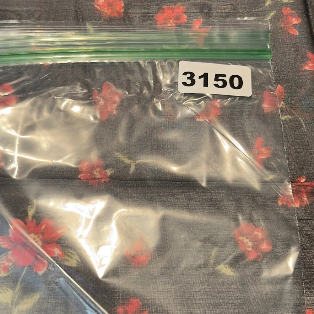 Floral Sheer Square Scarf Black Red Rose Print Lightweight India Cottagecore VTG
